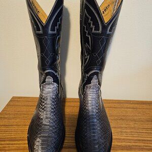 VINTAGE Anderson Bean Men's Exotic PYTHON Cowboy Boots Size 9.5